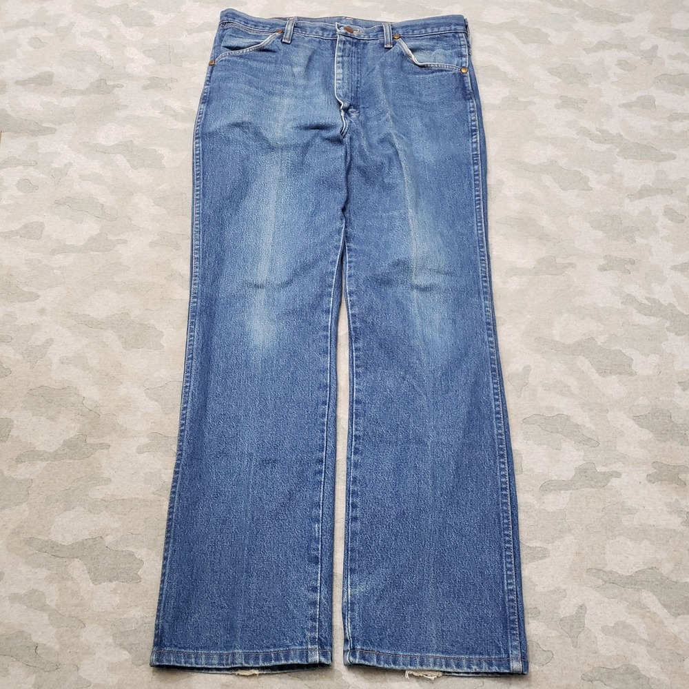 Vintage Wrangler Jeans Mens 35x30 Blue Made In USA 936Den Denim Medium Wash